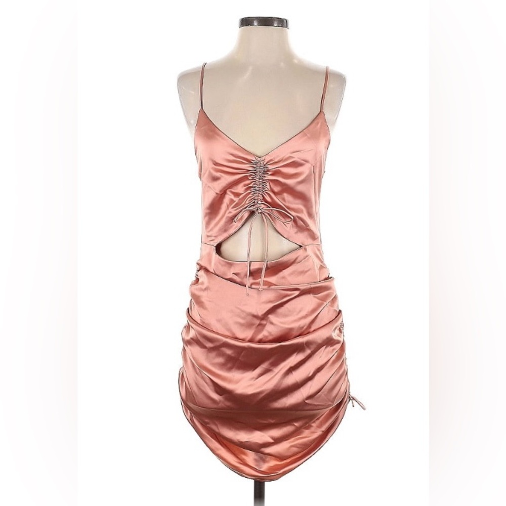 NWT Zara Pink Lace Up Sleeveless Cocktail Dress